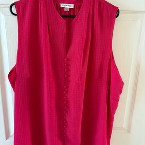 Calvin Klein Women's Fuchsia Sleeveless Blouse